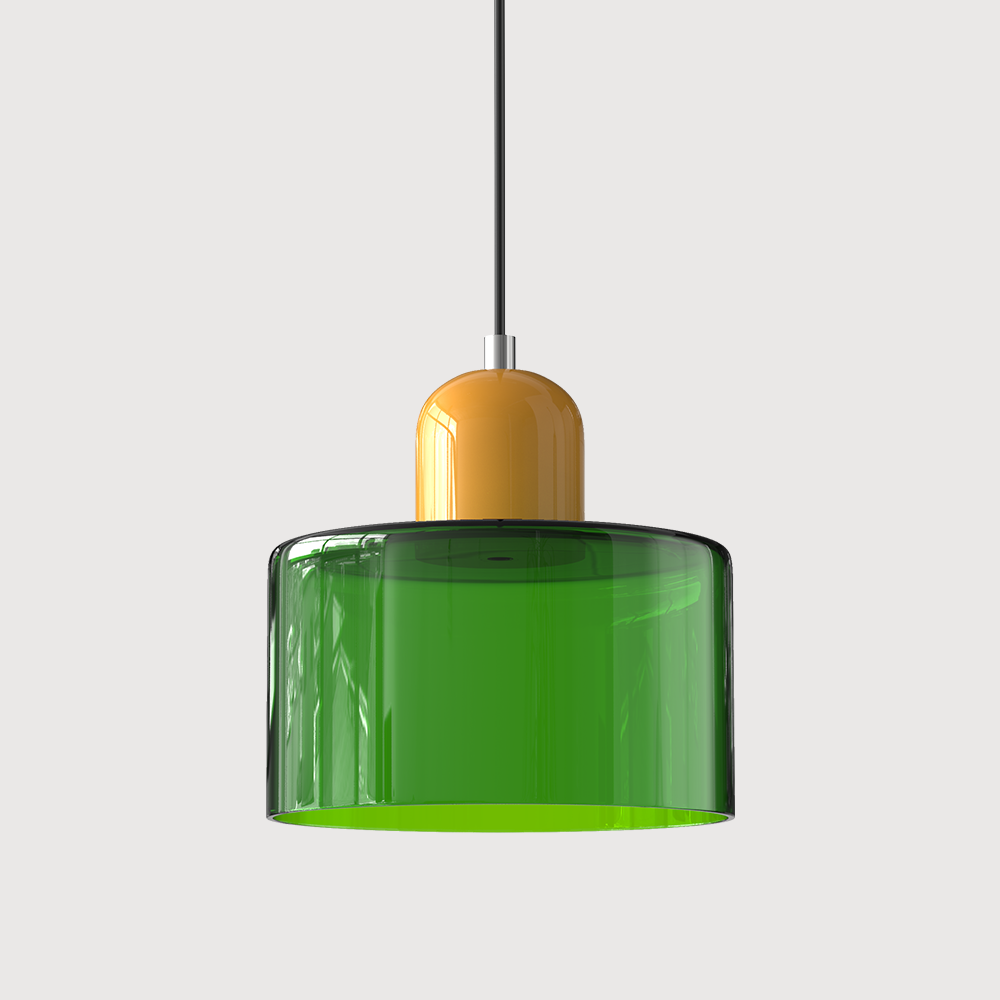 Petite lampe suspendue en verre de style Bauhaus
