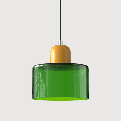 Petite lampe suspendue en verre de style Bauhaus