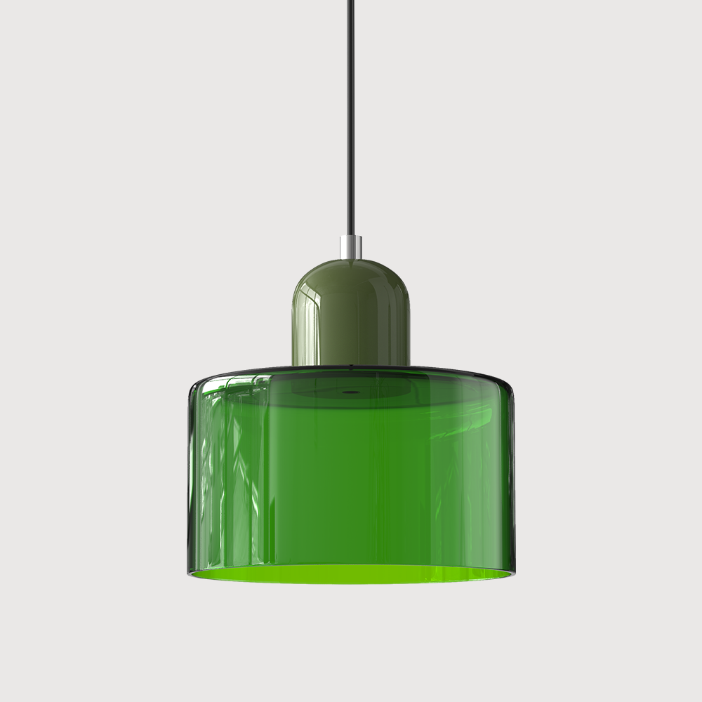 Petite lampe suspendue en verre de style Bauhaus