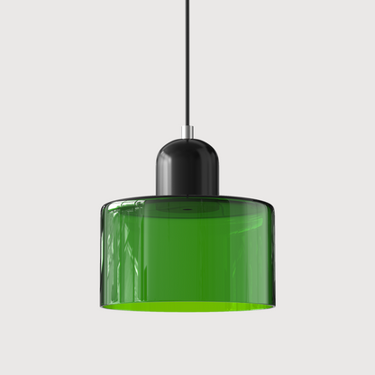 Petite lampe suspendue en verre de style Bauhaus