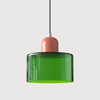 Petite lampe suspendue en verre de style Bauhaus
