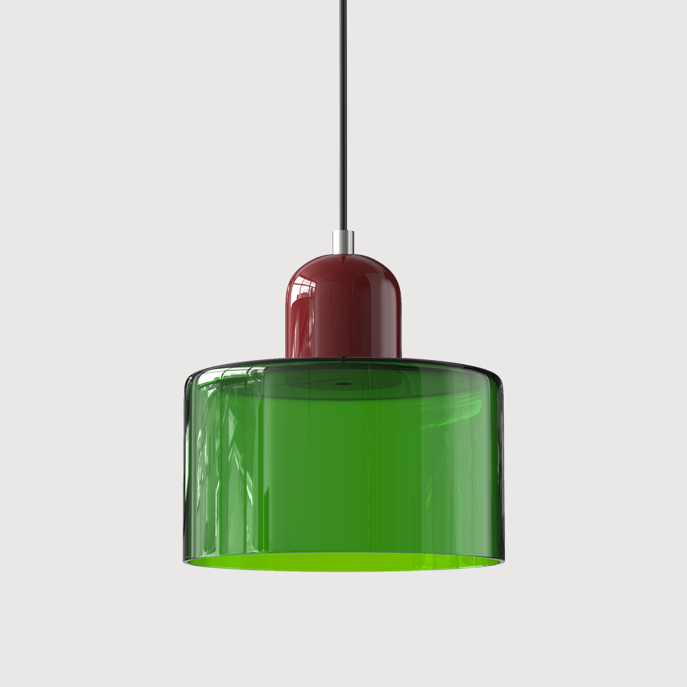 Petite lampe suspendue en verre de style Bauhaus