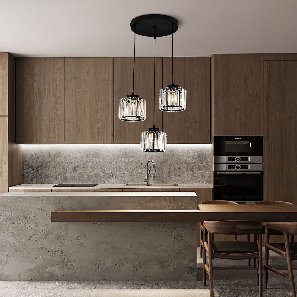 Suspension Île de Cristal à Lumières Multiples