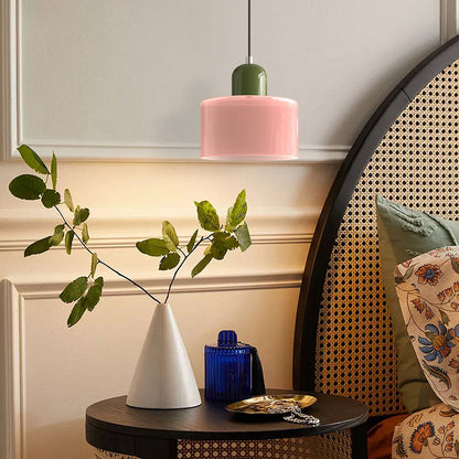 Petite lampe suspendue en verre de style Bauhaus