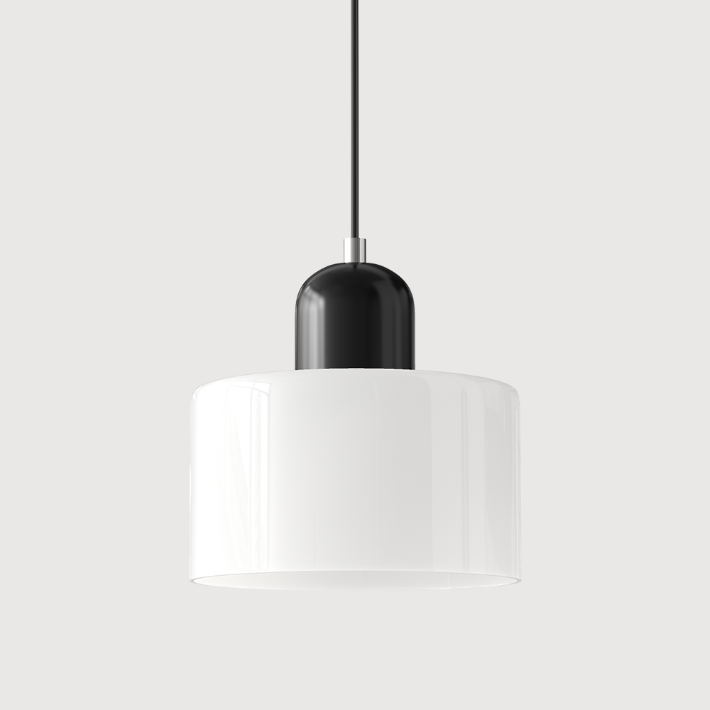 Petite lampe suspendue en verre de style Bauhaus