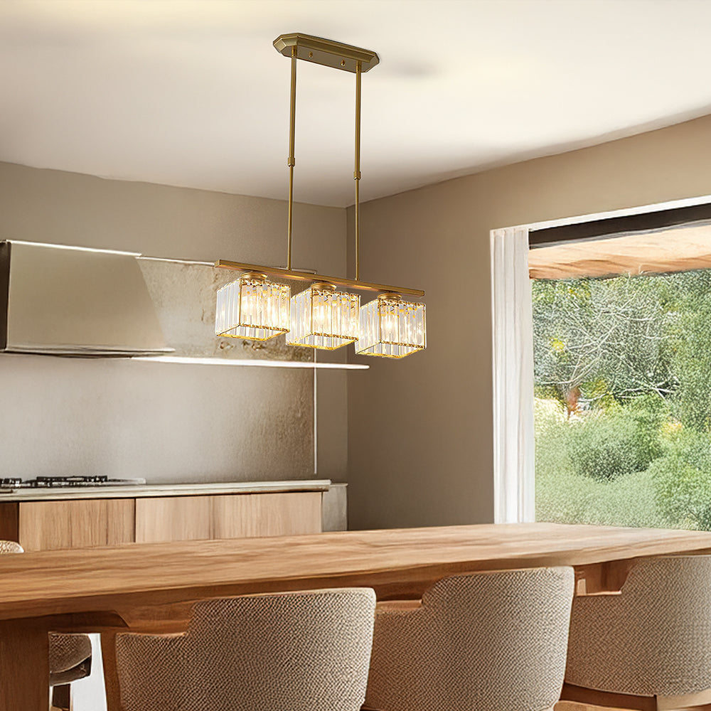 Lampe suspendue en verre d'époque