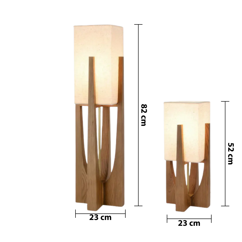 Lampe sur pied en bois minimaliste
