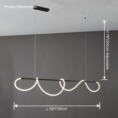 Suspension LED moderne avec motif en corde