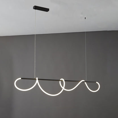 Suspension LED moderne avec motif en corde