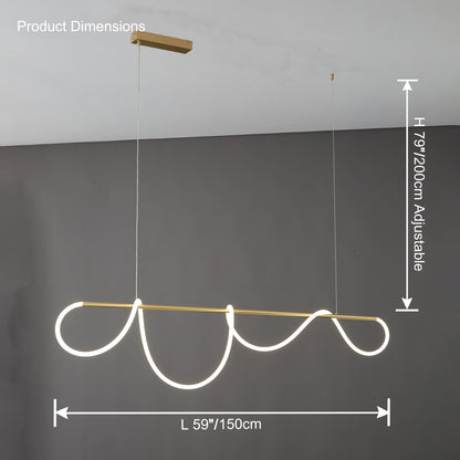 Suspension LED moderne avec motif en corde