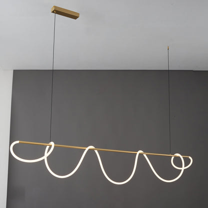 Suspension LED moderne avec motif en corde