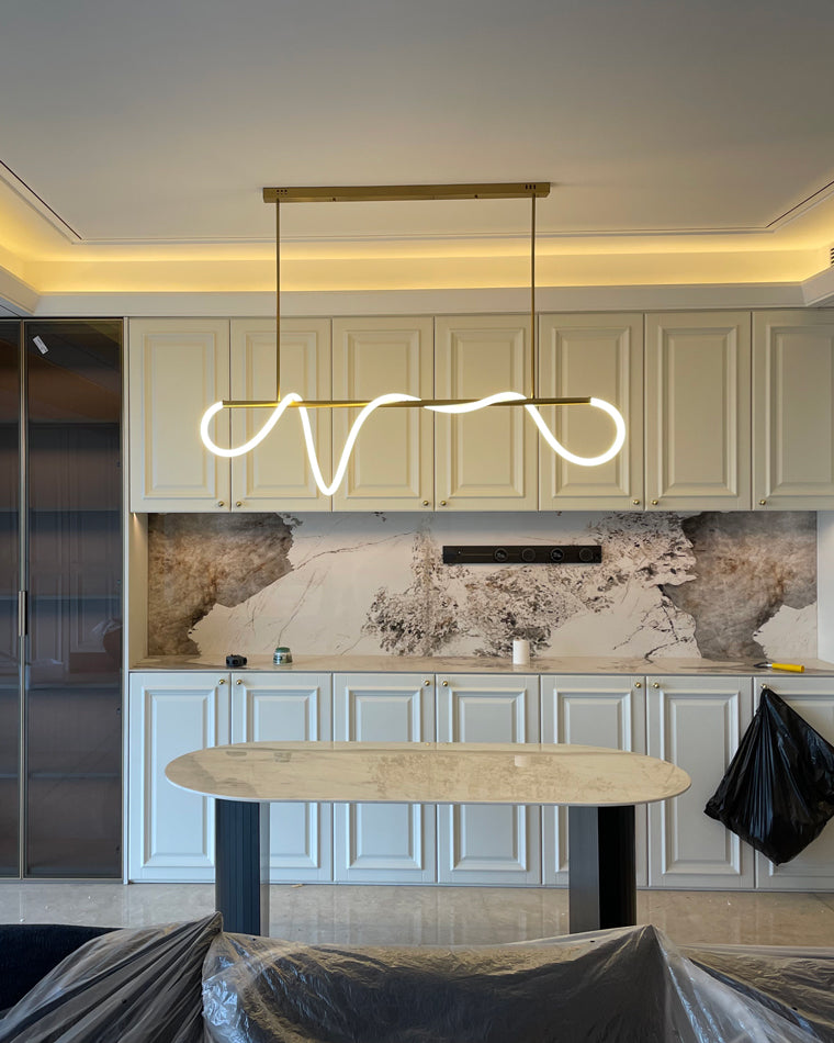 Suspension LED moderne avec motif en corde