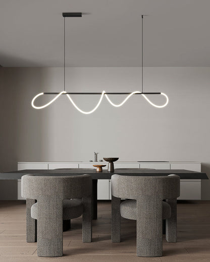 Suspension LED moderne avec motif en corde