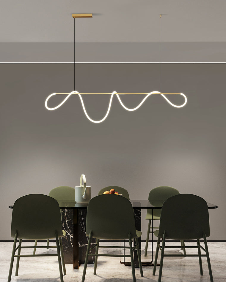 Suspension LED moderne avec motif en corde