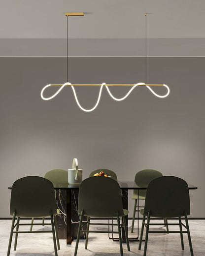 Suspension LED moderne avec motif en corde