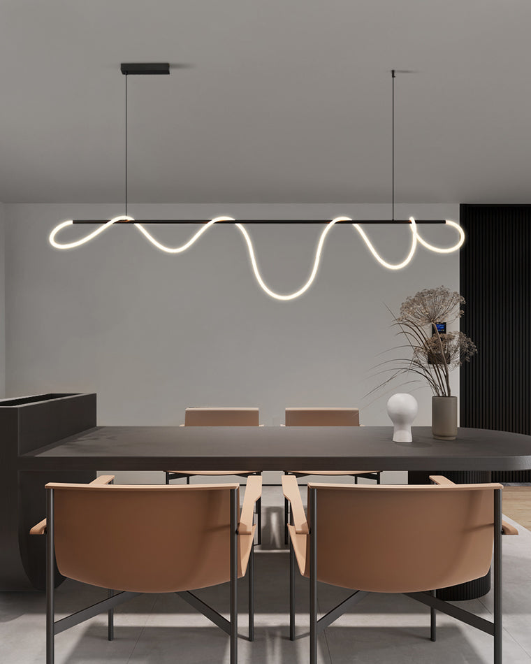 Suspension LED moderne avec motif en corde