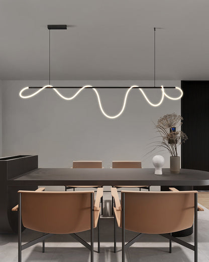 Suspension LED moderne avec motif en corde