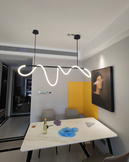 Suspension LED moderne avec motif en corde