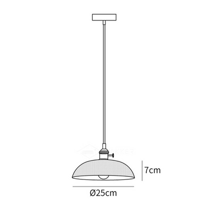 Suspension rétro en verre côtelé