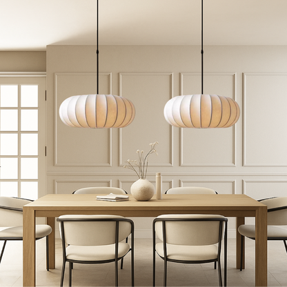 Lampes suspendues élégantes en soie