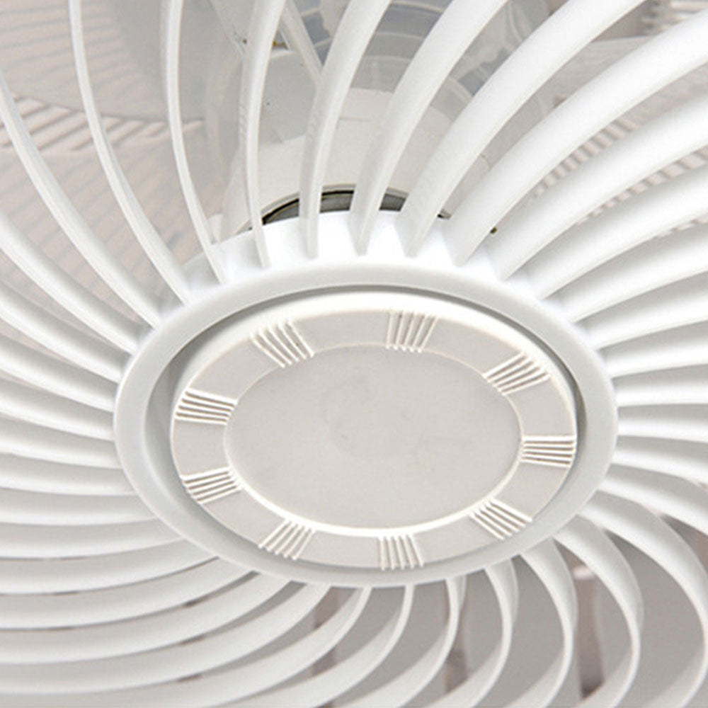 Ventilateur de plafond rond moderne en bois avec lumière LED