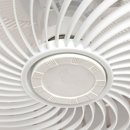 Ventilateur de plafond rond moderne en bois avec lumière LED