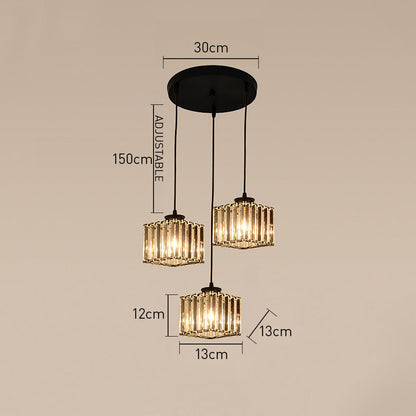 Suspension Île de Cristal à Lumières Multiples