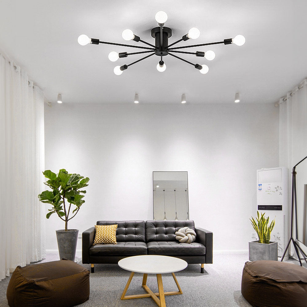 Lustre de chambre en fer doré