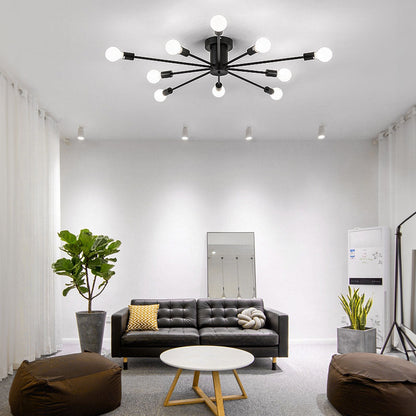 Lustre de chambre en fer doré