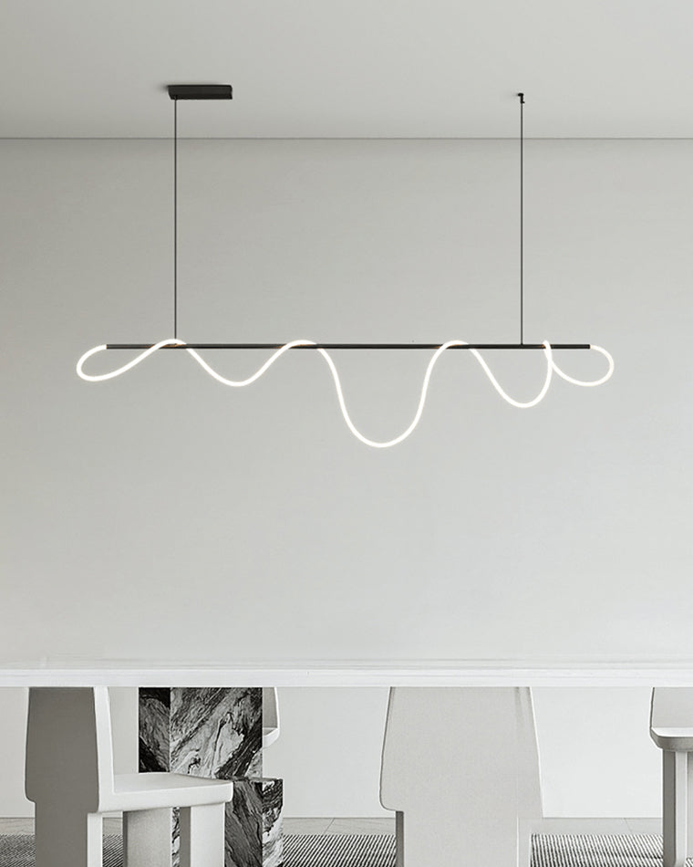 Suspension LED moderne avec motif en corde