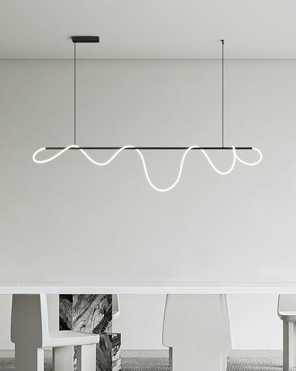 Suspension LED moderne avec motif en corde