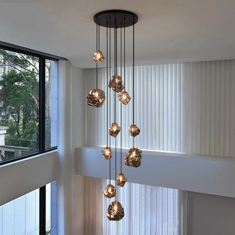 Lustre moderne à LED pour escalier