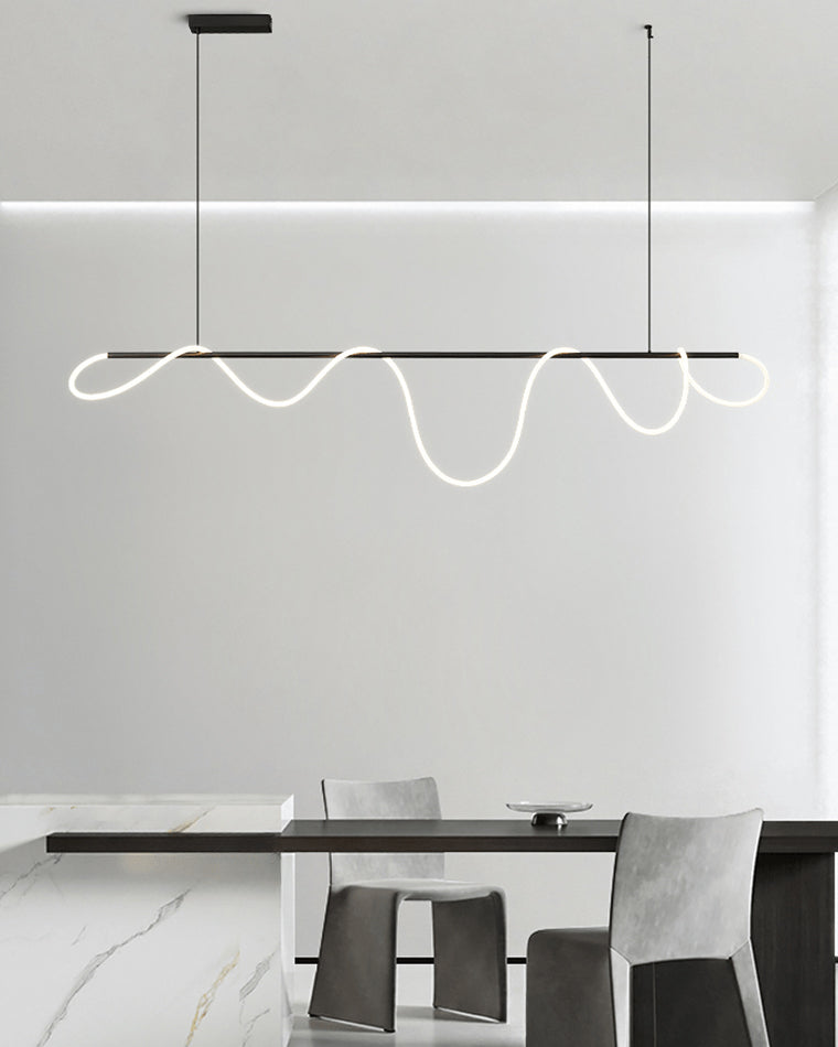 Suspension LED moderne avec motif en corde