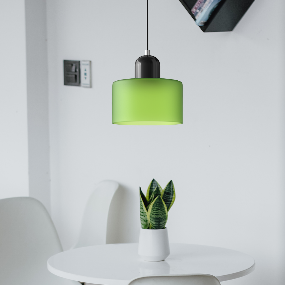 Petite lampe suspendue en verre de style Bauhaus