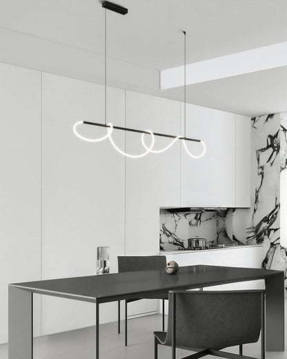 Suspension LED moderne avec motif en corde