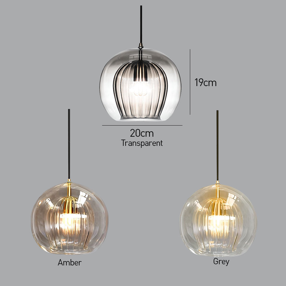 Lustre sphérique en verre