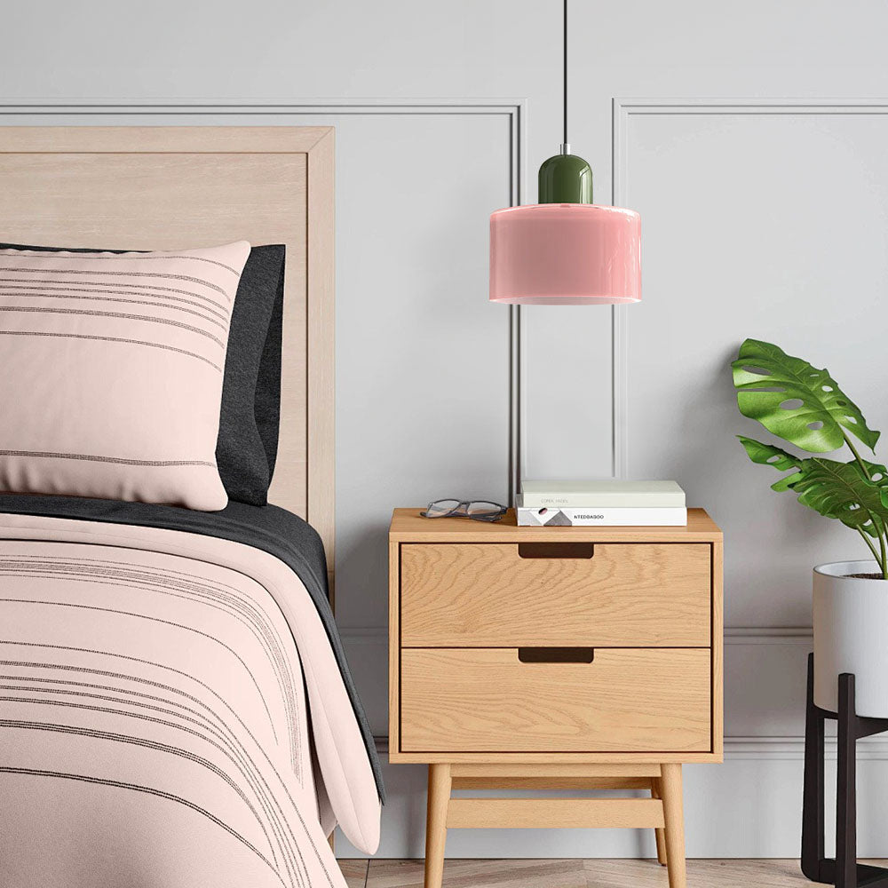 Petite lampe suspendue en verre de style Bauhaus