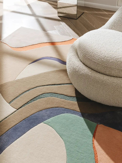Tapis en laine multicolore design moderne
