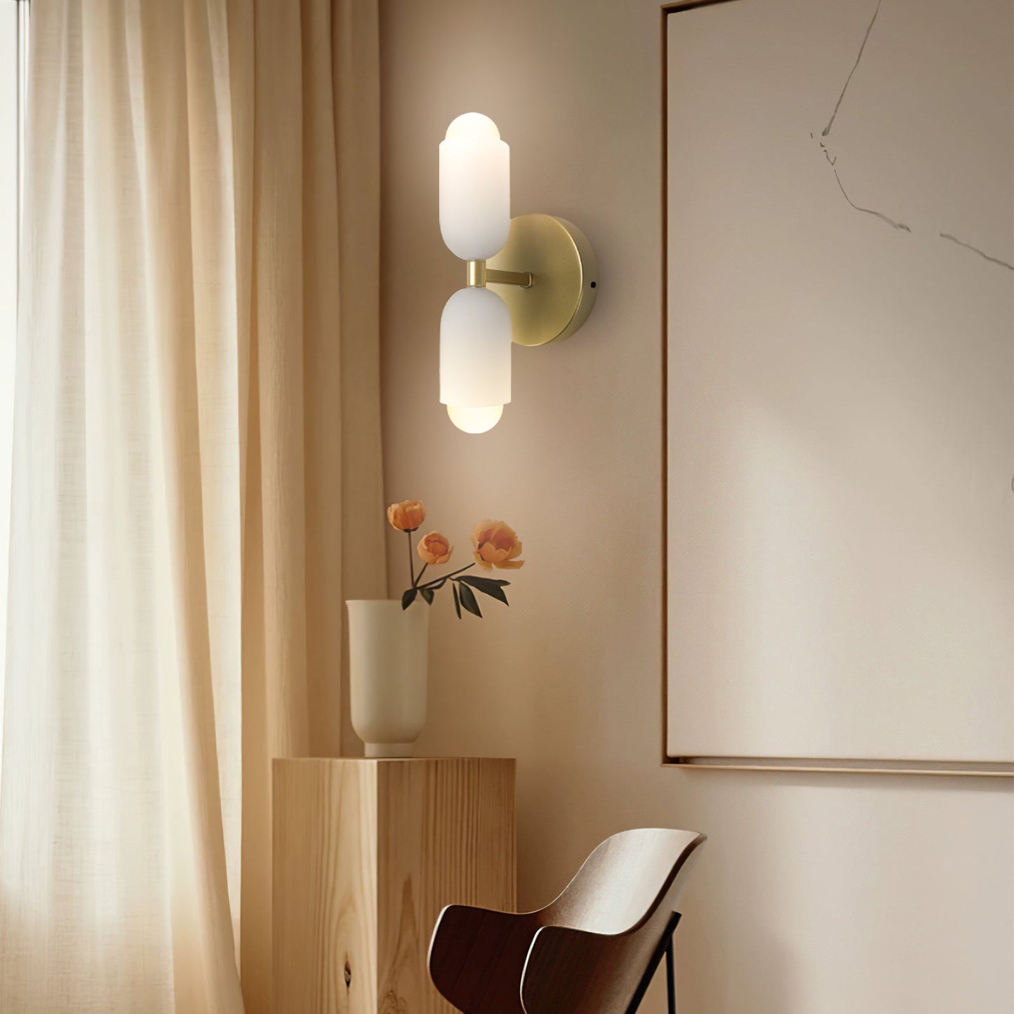 Applique murale moderne à double tête