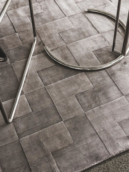 Tapis en lyocell marron pour le salon