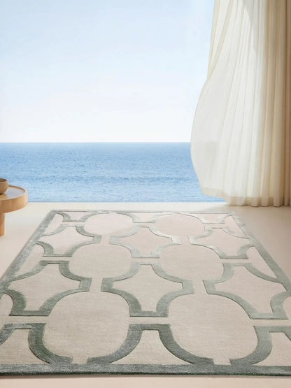 Tapis en laine crème pour salon design