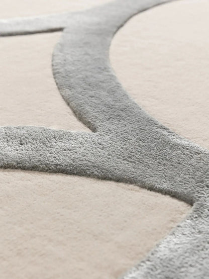 Tapis moderne en laine crème pour salon