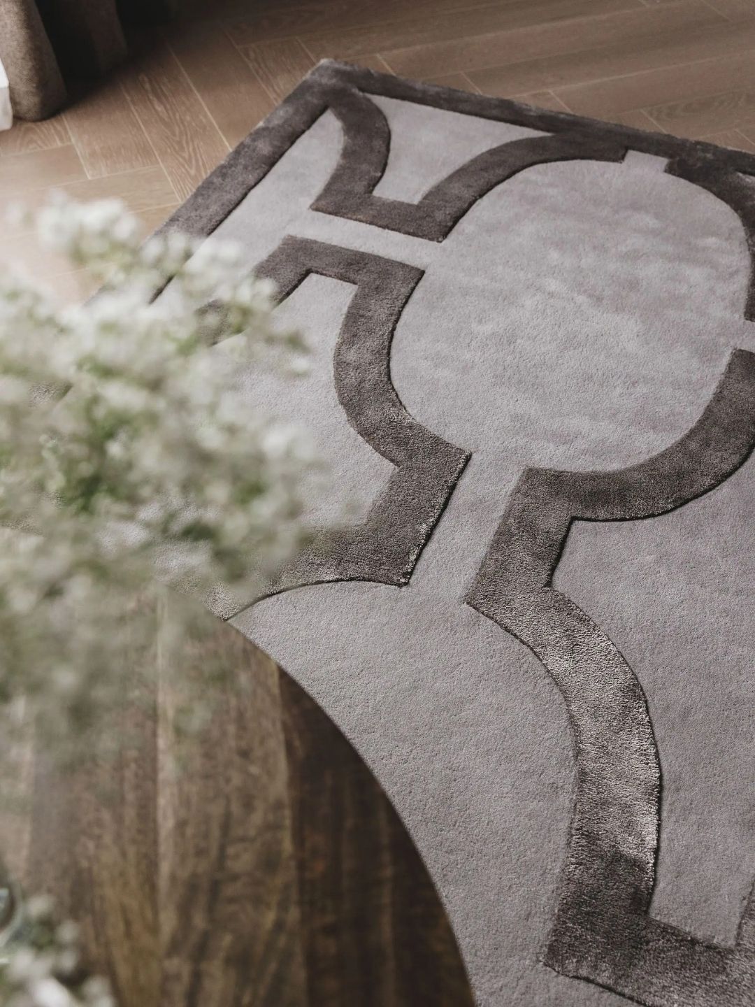 Tapis en laine crème pour salon design