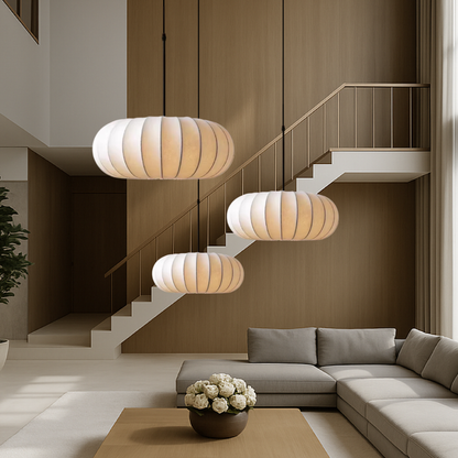Lampes suspendues élégantes en soie