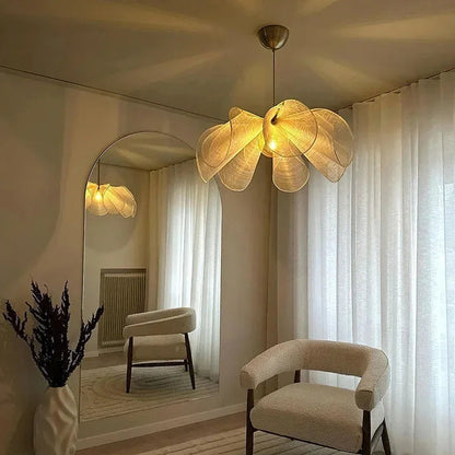 Lampe suspension en tissu vintage