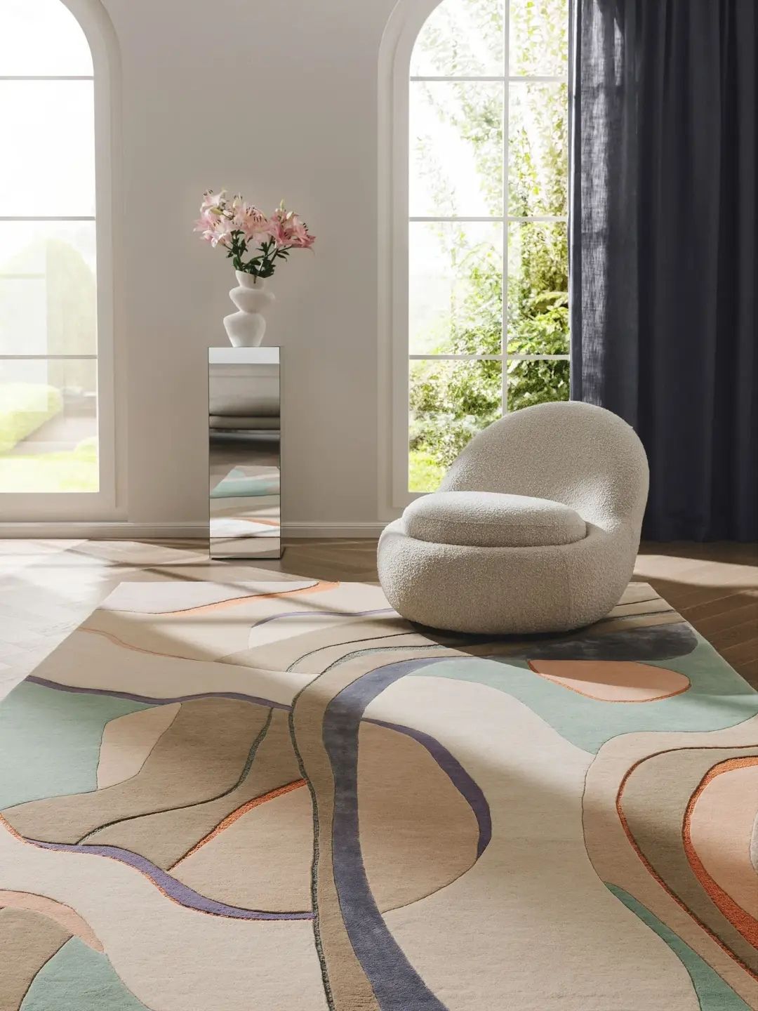 Tapis en laine multicolore design moderne