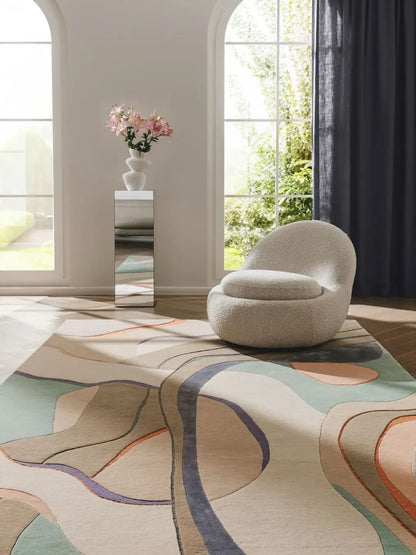 Tapis en laine multicolore design moderne