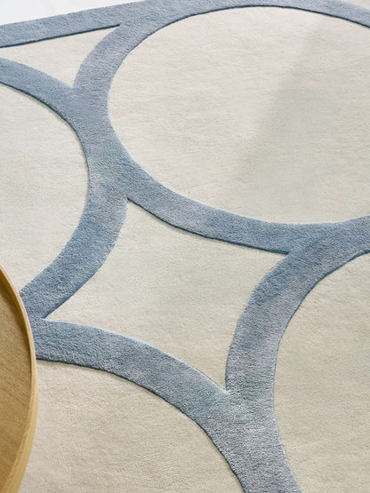 Tapis moderne en laine crème pour salon