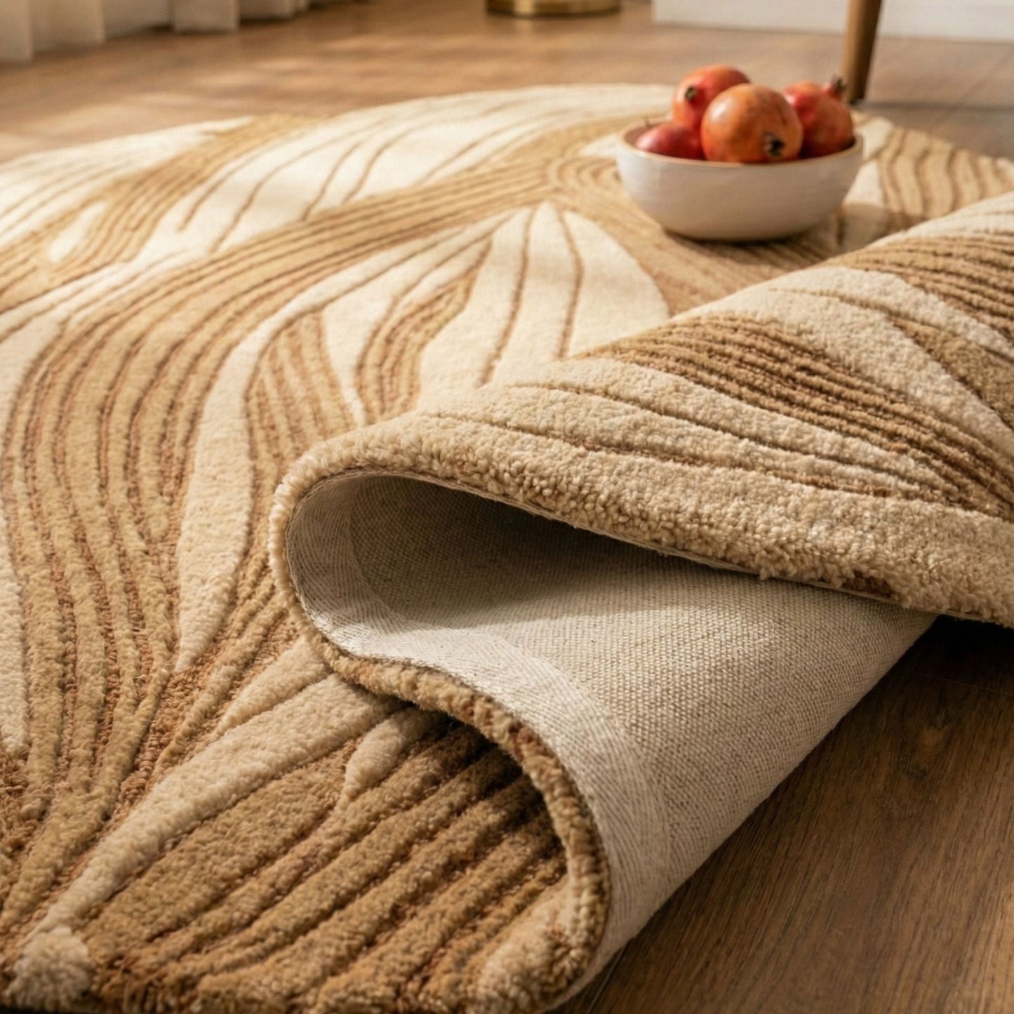 Textured wool carpet