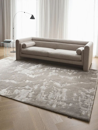 Tapis gris en viscose pour salon